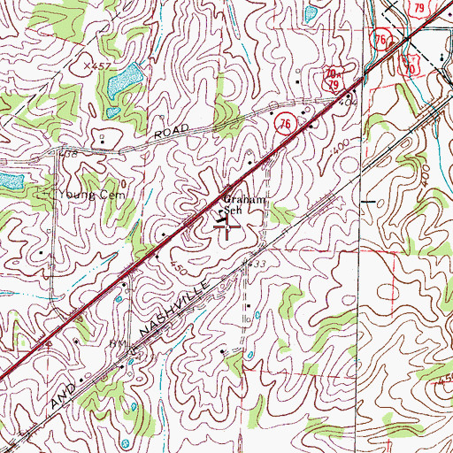 Topographic Map of Graham School, TN