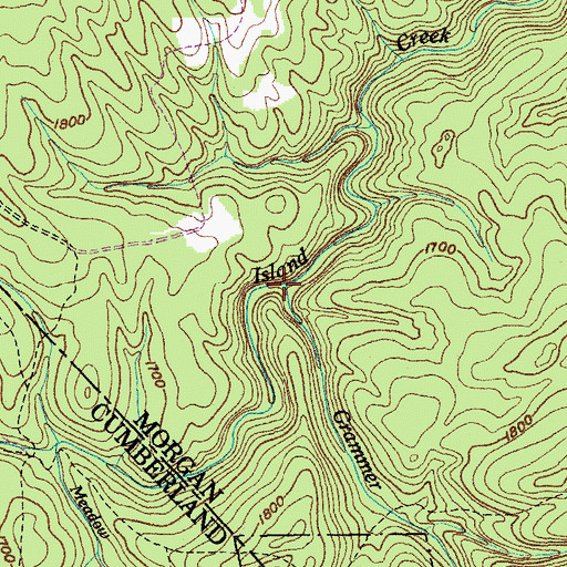 Topographic Map of Grammer Branch, TN