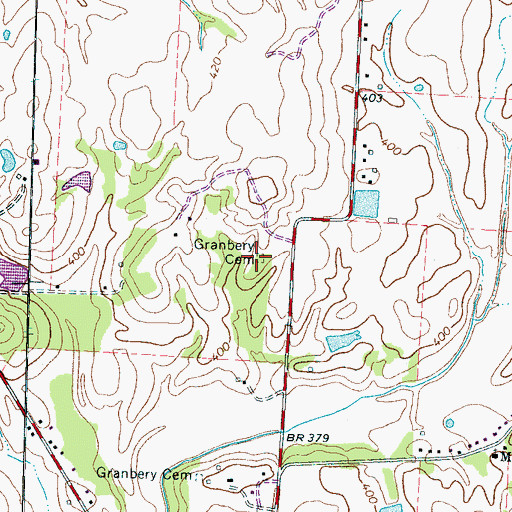 Topographic Map of Granbery Cemetery, TN