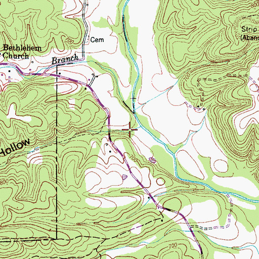 Topographic Map of Grancer Hollow, TN