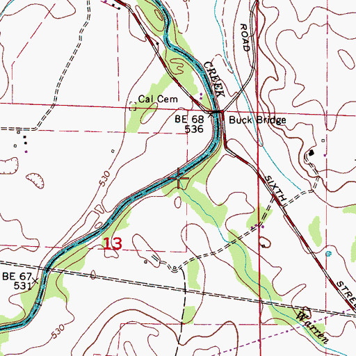 Topographic Map of Warren Branch, AL