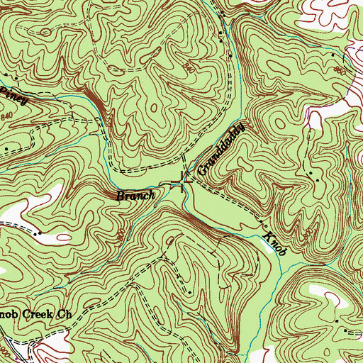 Topographic Map of Granddaddy Creek, TN