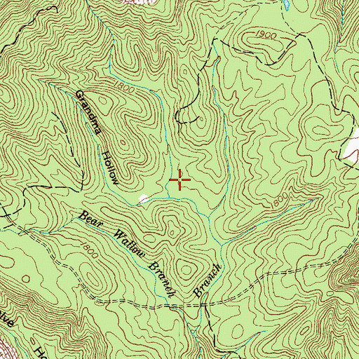 Topographic Map of Grandma Hollow, TN