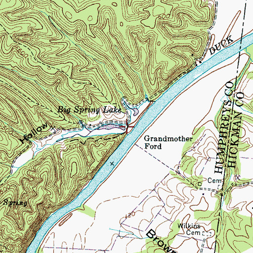 Topographic Map of Grandmother Hollow, TN