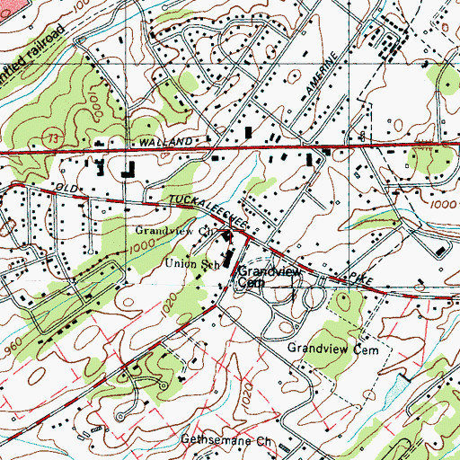 Topographic Map of Grandview Church, TN