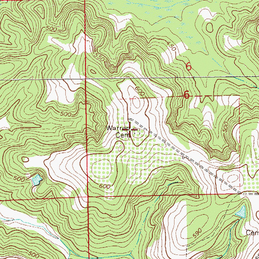 Topographic Map of Warren Cemetery, AL