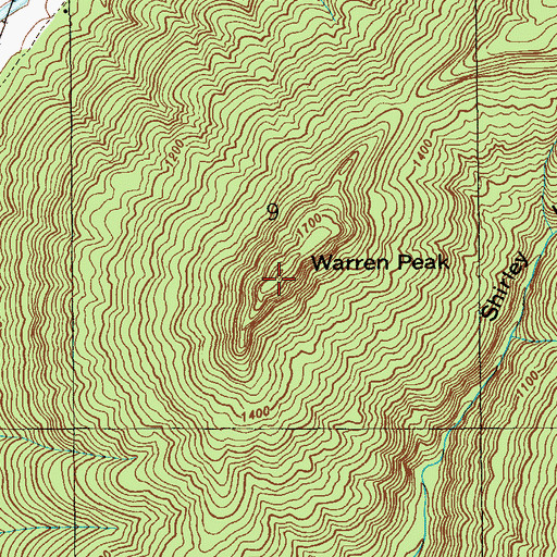 Topographic Map of Warren Peak, AL