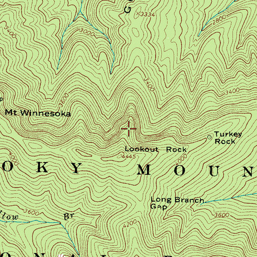 Topographic Map of Grapeyard Ridge, TN