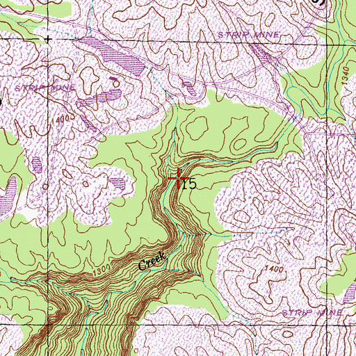 Topographic Map of Warren Smith Creek, AL