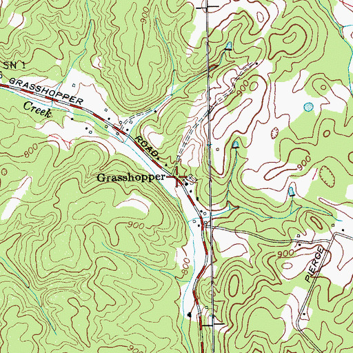 Topographic Map of Grasshopper, TN