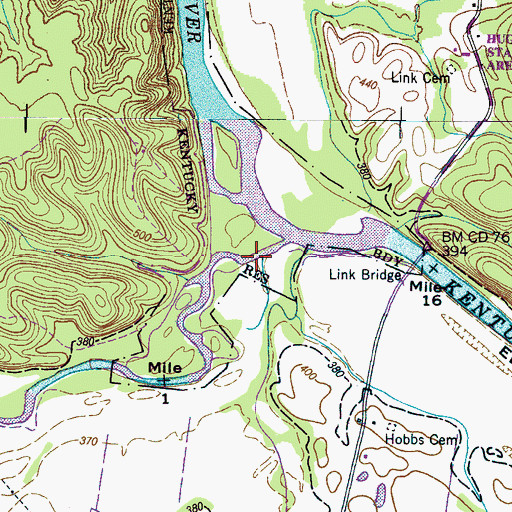 Topographic Map of Grassy Branch, TN