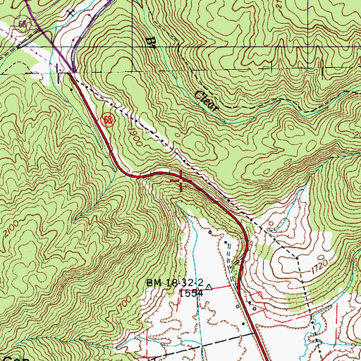Topographic Map of Grassy Cove, TN