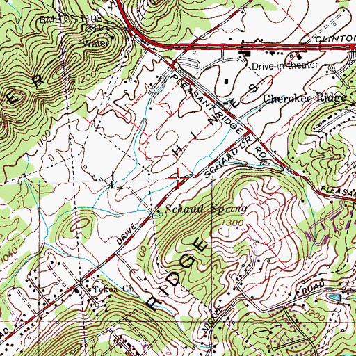 Topographic Map of Grassy Creek, TN