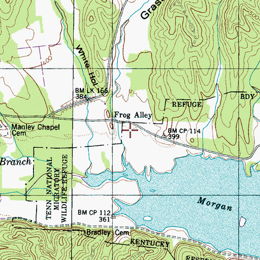 Topographic Map of Grassy Hollow, TN