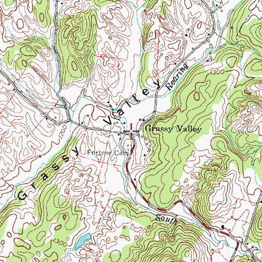 Topographic Map of Grassy Valley, TN