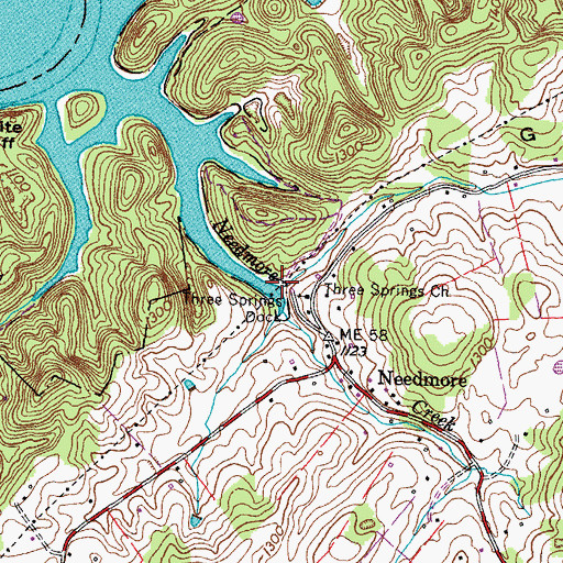 Topographic Map of Grassy Valley, TN