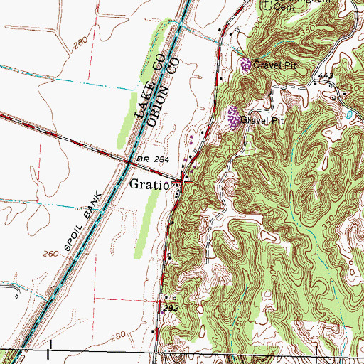 Topographic Map of Gratio, TN