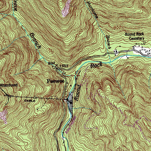 Topographic Map of Grave Branch, TN
