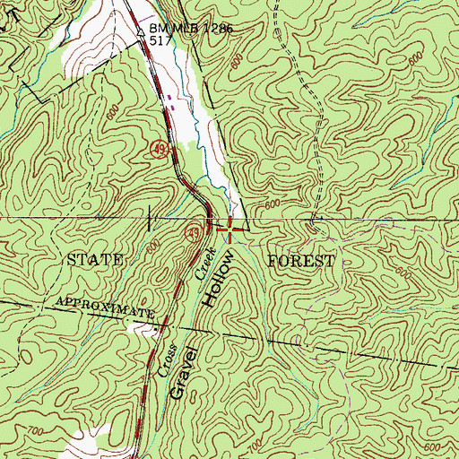 Topographic Map of Gravel Hollow, TN