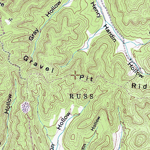 Topographic Map of Gravel Pit, TN