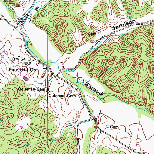 Topographic Map of Gravelly Run, TN