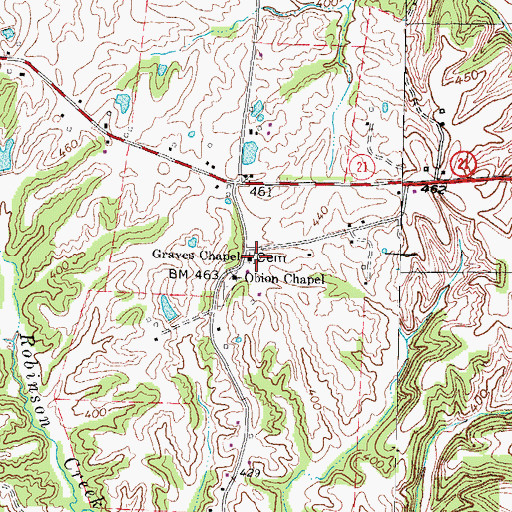 Topographic Map of Graves Chapel, TN