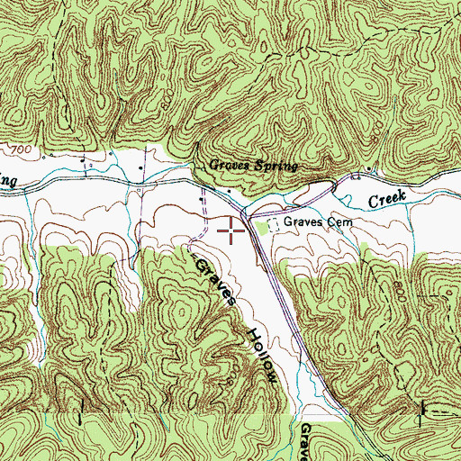 Topographic Map of Graves Hollow, TN