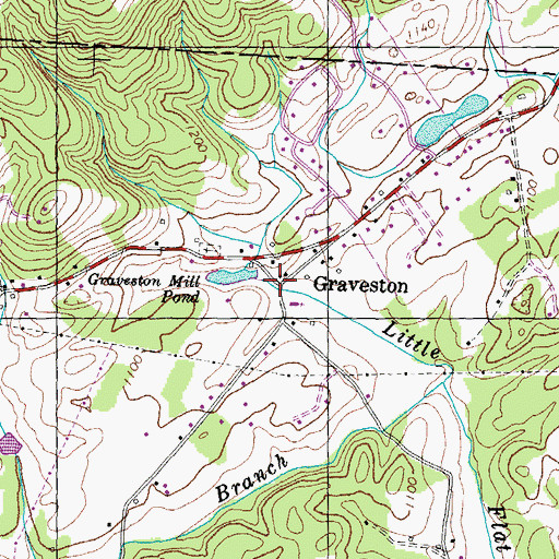 Topographic Map of Graveston, TN