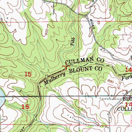 Topographic Map of Warrior Creek, AL