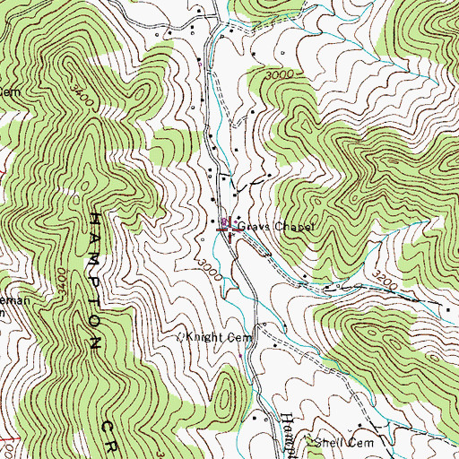 Topographic Map of Grays Chapel, TN