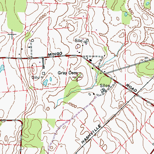 Topographic Map of Gray Cemetery, TN