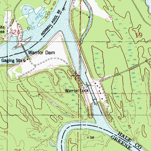 Topographic Map of Warrior Lake, AL