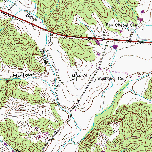 Topographic Map of Gray Cemetery, TN