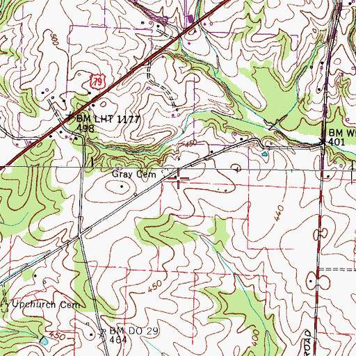 Topographic Map of Gray Cemetery, TN