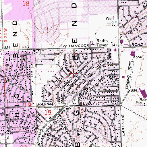 Topographic Map of Big Bend, AZ