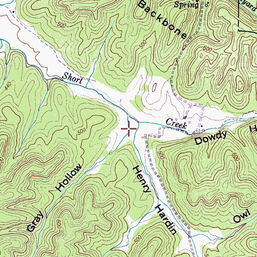 Topographic Map of Gray Hollow, TN