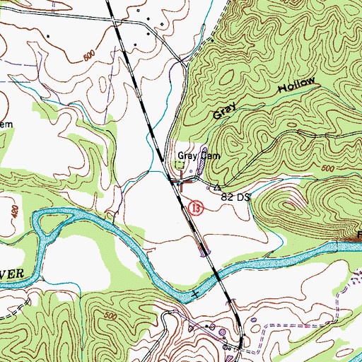 Topographic Map of Gray Hollow, TN