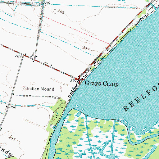 Topographic Map of Grays Camp, TN