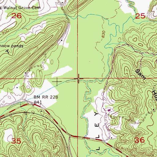 Topographic Map of Warrior Valley, AL