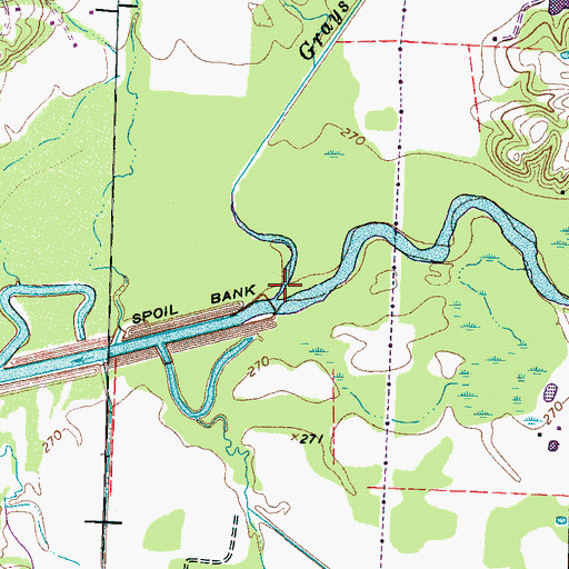 Topographic Map of Grays Creek, TN