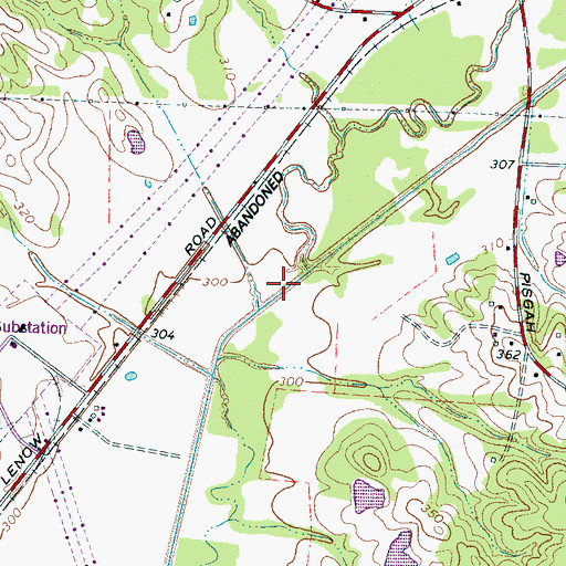 Topographic Map of Grays Creek Canal, TN