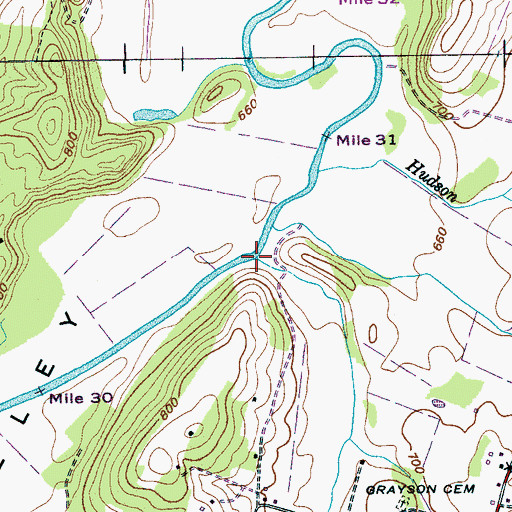 Topographic Map of Grayson Branch, TN