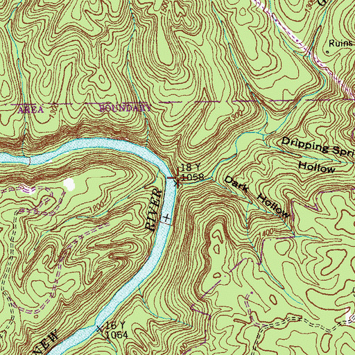 Topographic Map of Greasy Creek, TN