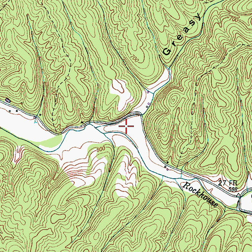 Topographic Map of Greasy Hollow, TN