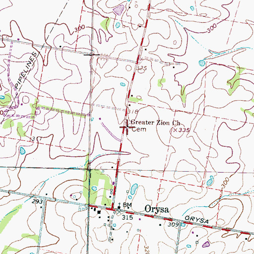 Topographic Map of Greater Zion Church, TN