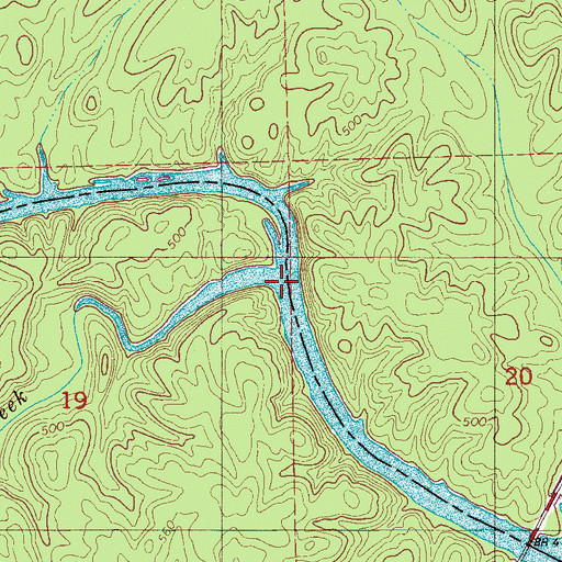 Topographic Map of Wash Creek, AL