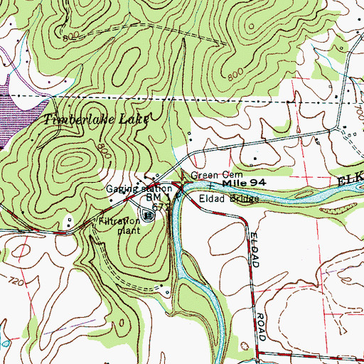 Topographic Map of Green Cemetery, TN