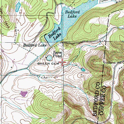 Topographic Map of Green Cemetery, TN