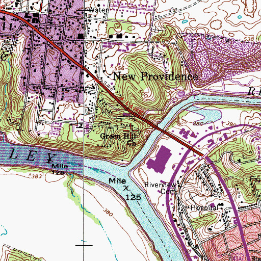 Topographic Map of Green Hill Church, TN