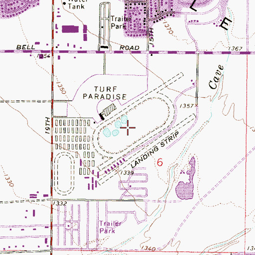 Topographic Map of Turf Paradise, AZ